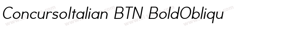 ConcursoItalian BTN BoldOblique字体转换